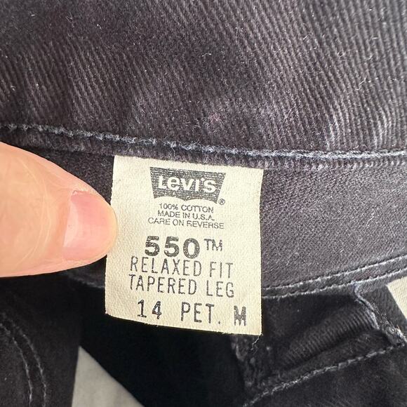 Levi's 90's Vintage 550 Relaxed Fit Tapered Leg Black 14 - Picture 4 of 10